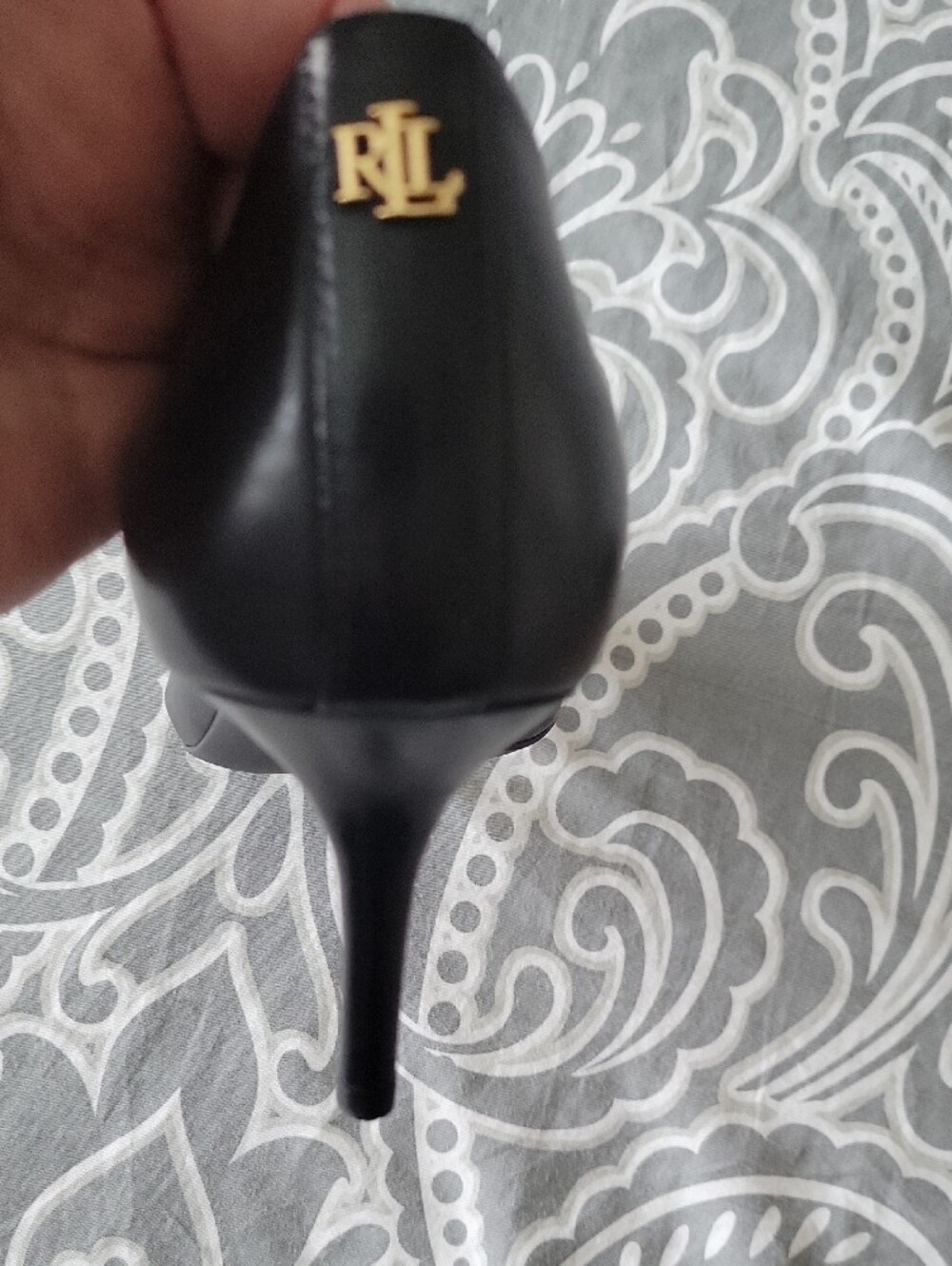 Lauren Ralph Lauren Lanette Black Pointed Leather Pumps - Sleek Classic Size 8 - Picture 6 of 7